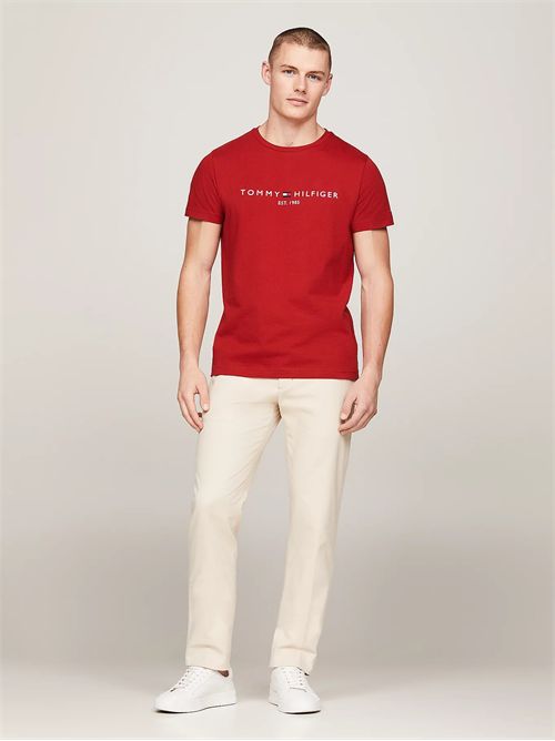 t-shirt uomo rossa TOMMY HILFIGER | MW0MW11797XNN